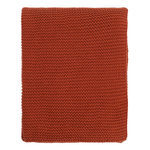 Плед из хлопка жемчужной вязки терракотового цвета из коллекции essential, 130х180 см