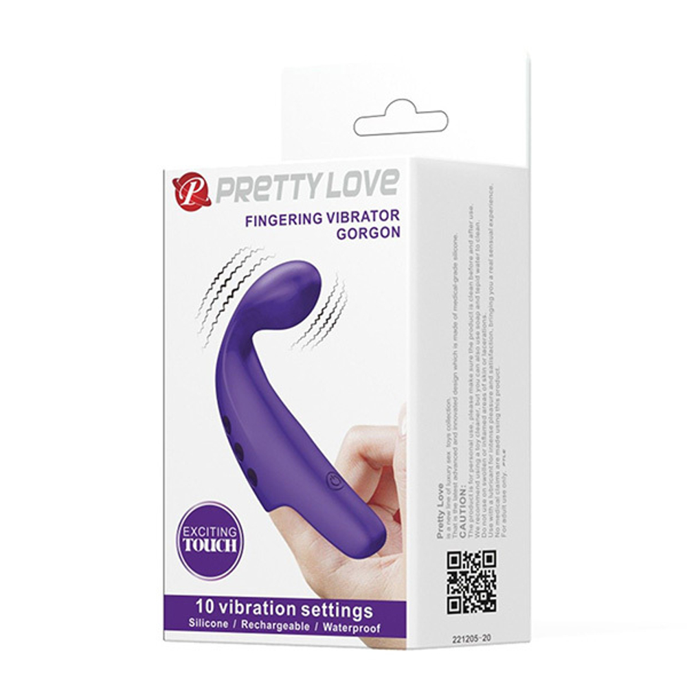 Фиолетовая вибронасадка на палец Pretty Love Gorgon BI-210298-1