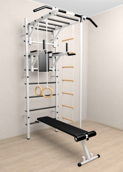 Шведская стенка Sv Sport 525 (Турник рукоход/Брусья/Скамья/Канат/Kольца/Лестница)