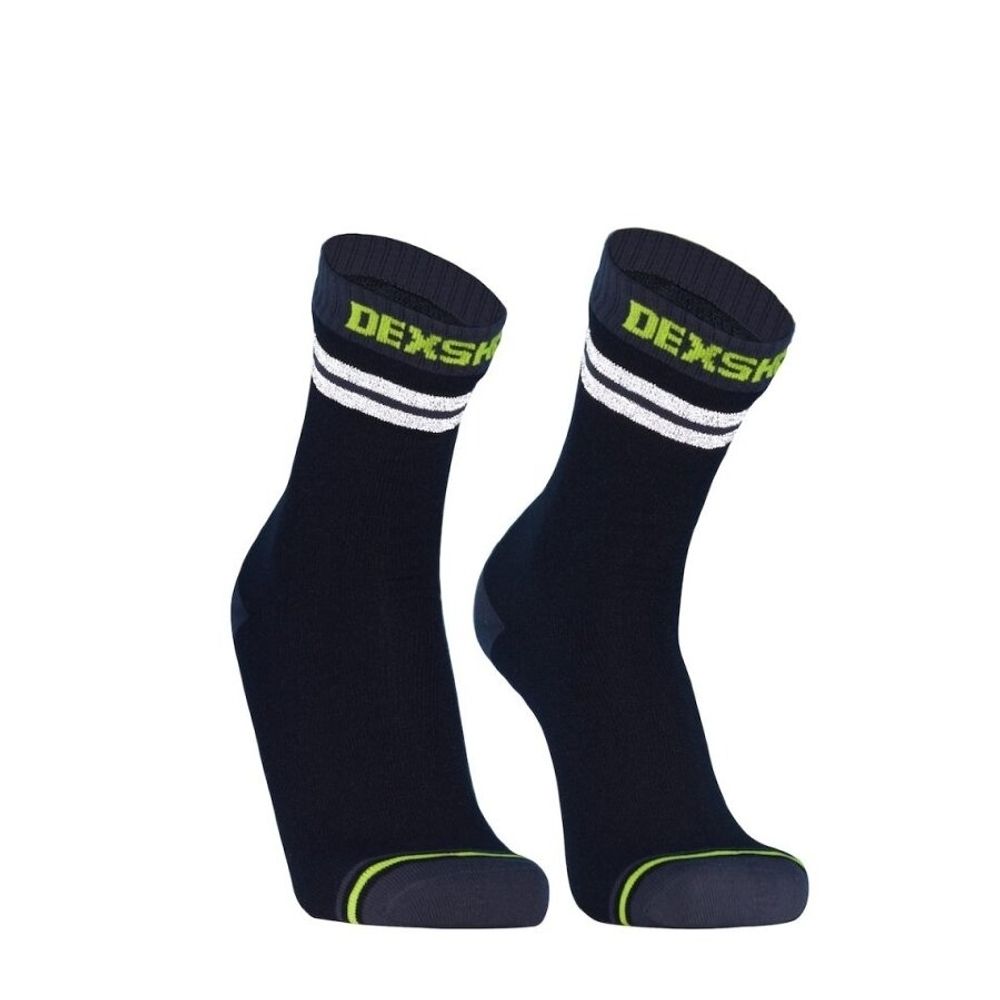 Водонепроницаемые носки DexShell Pro visibility Cycling черный/серый/зеленый XL (47-49)