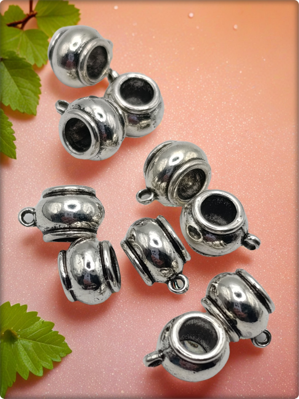 Бейлы (держатели для кулонов) "Шары" для изготовления бижутерии.