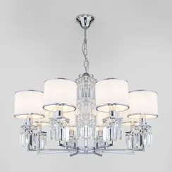 10099/8 / подвесной светильник / хром/прозрачный хрусталь Strotskis (новый абажур)
