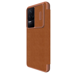 Кожаный чехол-книжка Nillkin Leather Qin Pro c защитой камеры для Xiaomi Poco F4