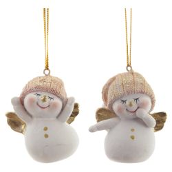 GAEM Фигурка декоративная подвесная "Снеговик", L4,5 W4 H5,5 см, 2в.