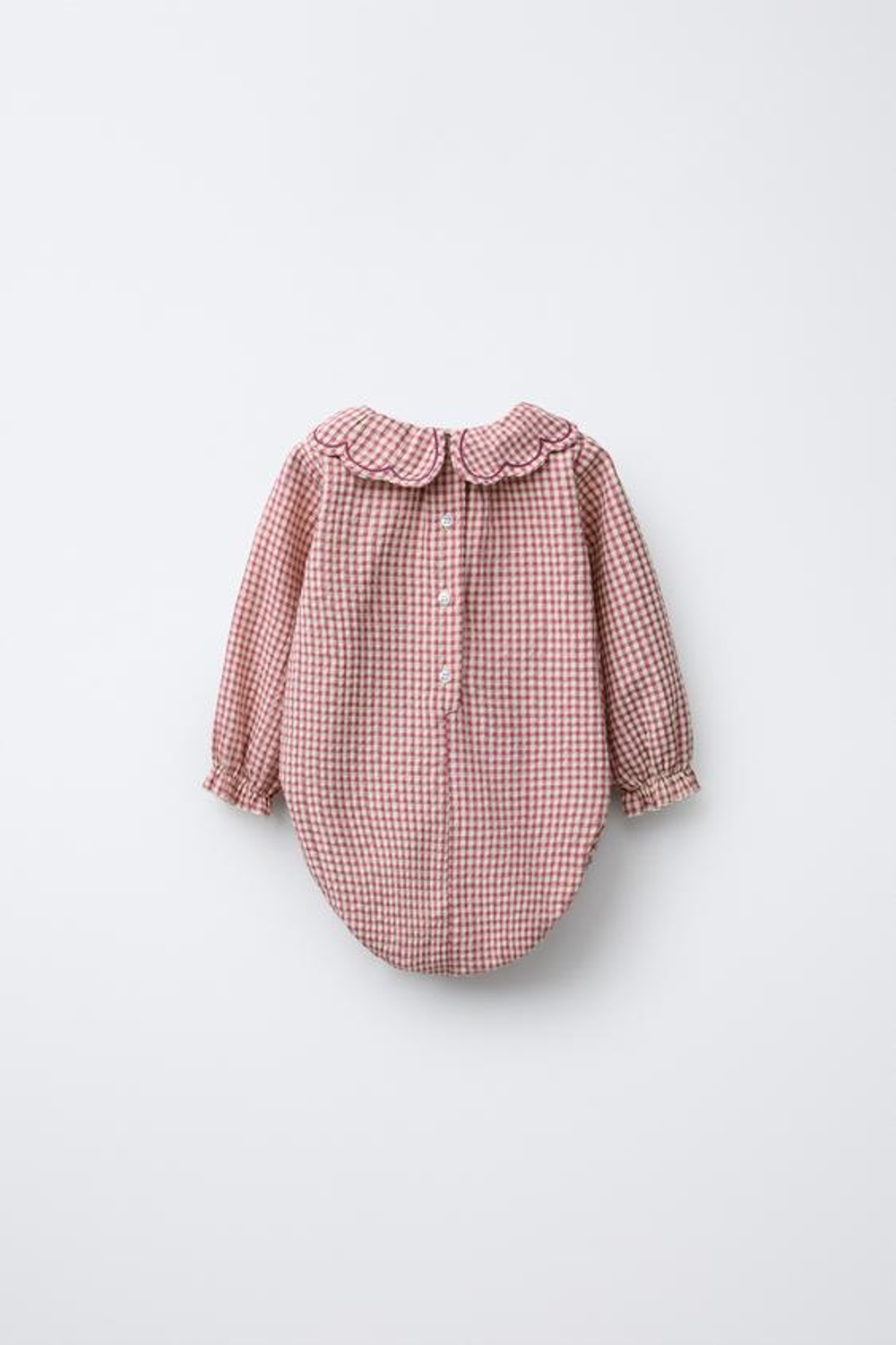 ZARA КОМБИНЕЗОН В КЛЕТКУ ВИШИ, ТЕМНО-РОЗОВЫЙ