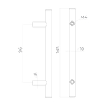 Ручка-рейлинг мебельная MB-H-005-96 мм SS нерж.