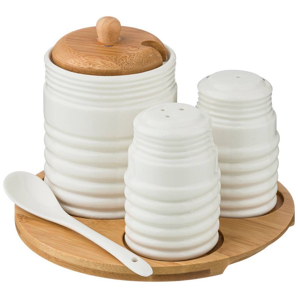 НАБОР ДЛЯ СПЕЦИЙ LEFARD "NATIVE" 2 ПР. + САХАРНИЦА 300 МЛ НА ПОДСТАВКЕ 16,5*16,5*10 СМ (КОР=12НАБ.)