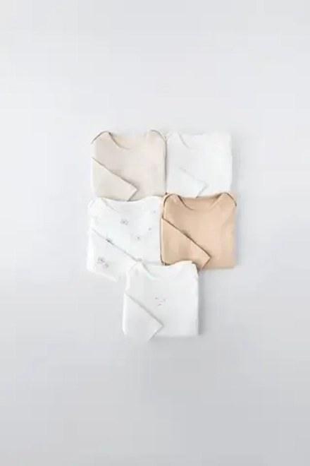 ZARA НАБОР ИЗ 5 БОДИ «ОДУВАНЧИК», РЫЖЕВАТО-КОРИЧНЕВЫЙ