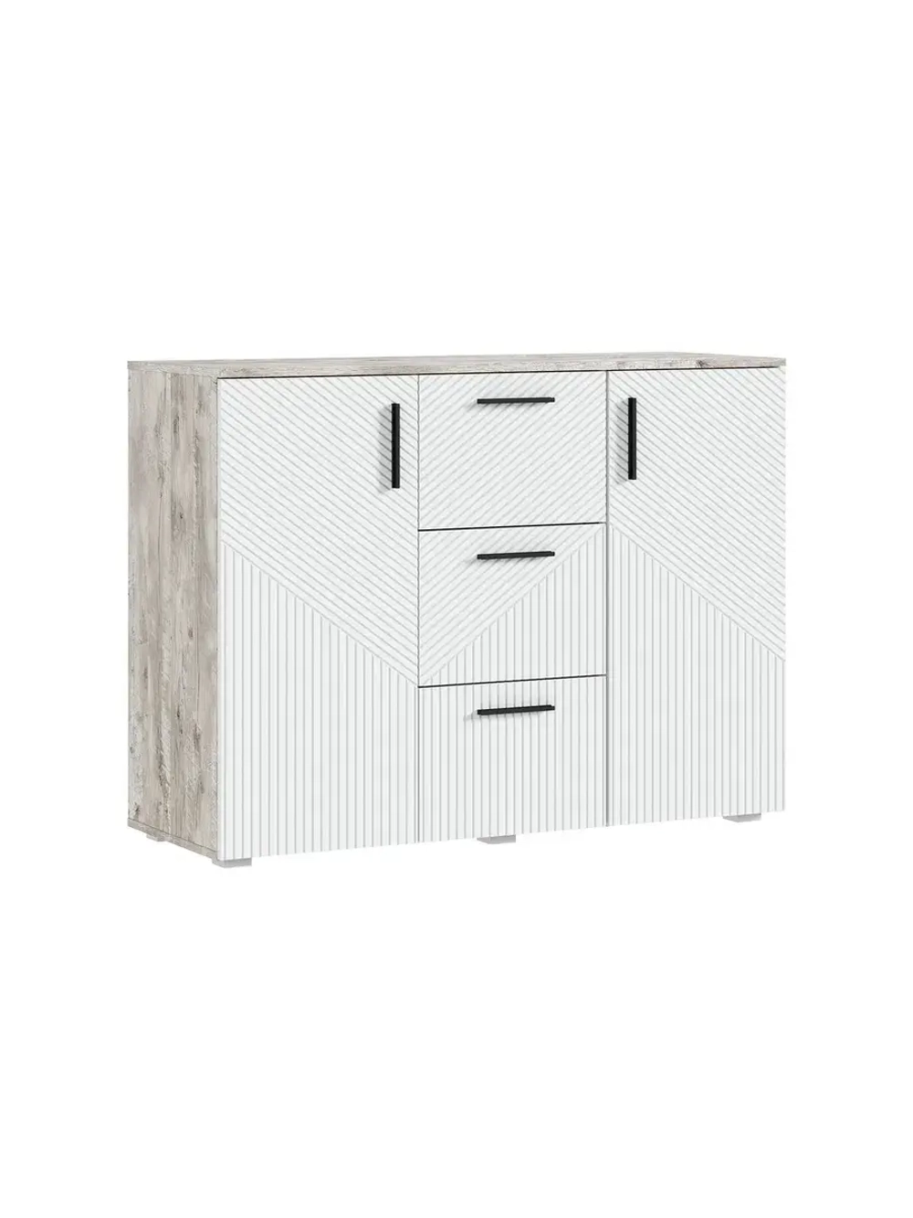 Комод для одежды Браш Вайт 3 ящика, 120х45х91 см