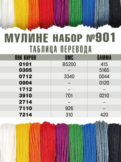 Наборы ниток мулине для вышивания ПНК Киров 9 шт.