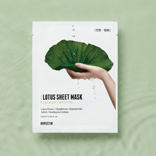 Rovectin Успокивающая тканевая маска для лица с экстрактом лотоса- Calming Lotus Sheet Mask
