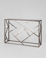 Консоль АРТ ДЕКО 115*30 стекло smoke сталь тёмный хром