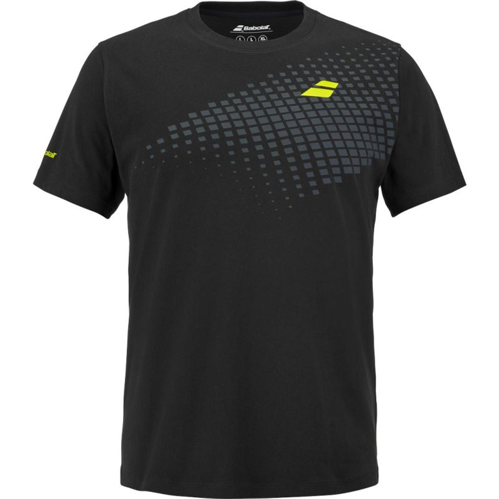 Теннисная футболка Babolat Aero Cotton - black/black