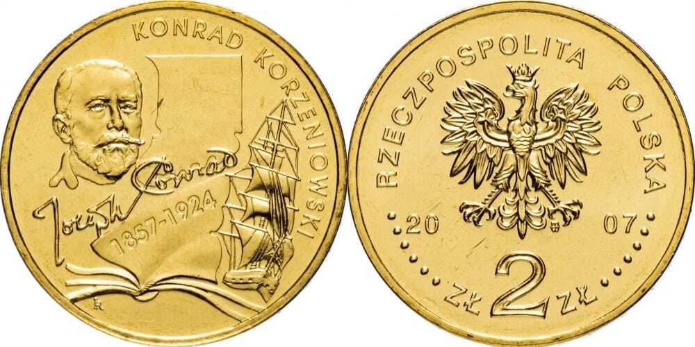 Польша 2 злотых, 2007 150 лет со дня рождения Конрада Коженёвского