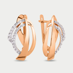 Серьги женские с фианитами из красного золота 585 пробы (арт. 024102-1102)