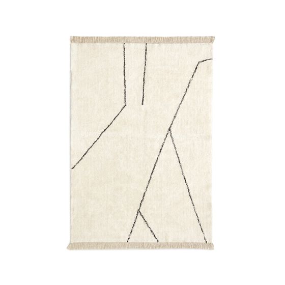 Mijas Ковер черно-белый из хлопка 160 x 230 см