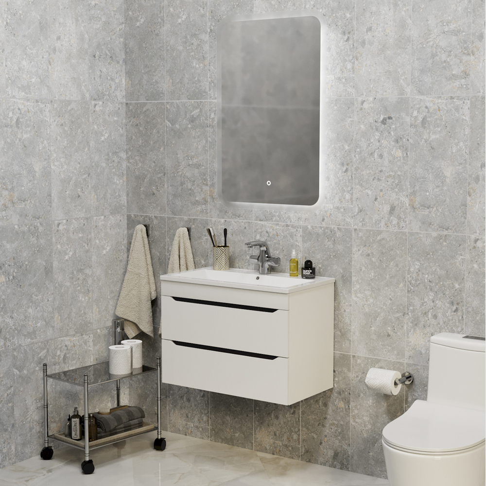 Тумба д/ванной "Лайн-70" подвесная  под раковину Марго-70 (MIXLINE) (ПВХ)