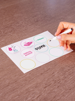 Наклейки для кармашков в детский сад. Для девочек