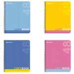 Тетрадь А5, 48 л., BRAUBERG ЭКО, гребень, клетка, обложка картон, ОДНОТОННАЯ, 401871, 4шт