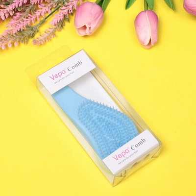 Расческа массажная компактная «Manhattan», цвет небесный, в коробке, 14,5см