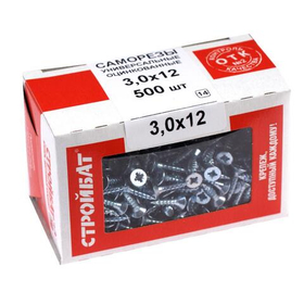 Саморезы универсальные 3,0x12 (белый цинк 500 шт)
