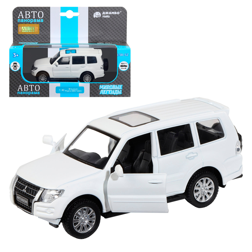 Модель 1:43 Mitsubishi Pajero 4WD Turbo,белый, откр. двери, инерция