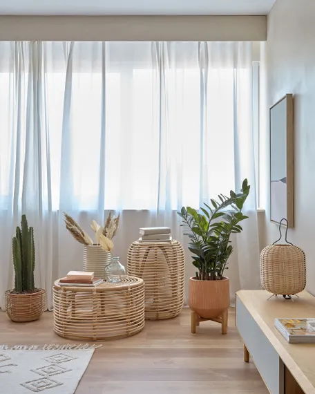 Журнальный столик Koana из ротанга Ø65 см