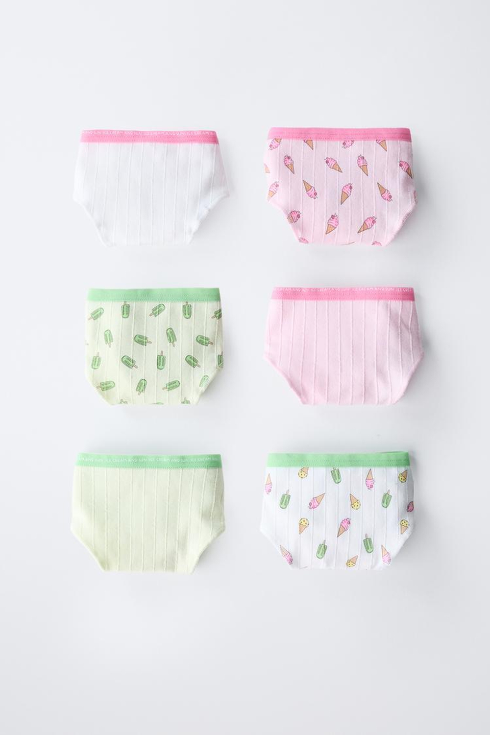 ZARA НАБОР ИЗ ШЕСТИ ТРУСОВ С ПРИНТОМ «МОРОЖЕНОЕ», РАЗНОЦВЕТНЫЙ