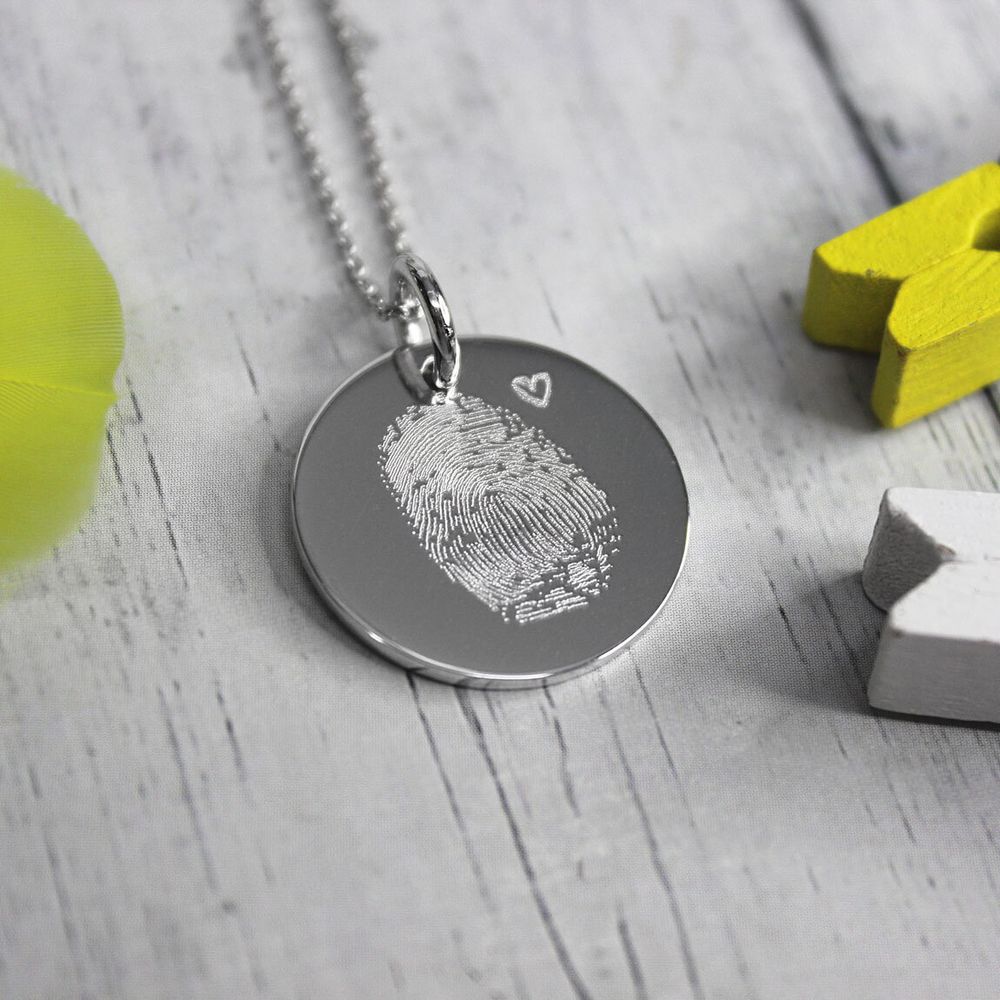 Кулон подвеска из серебра с детским отпечатком пальца на заказ