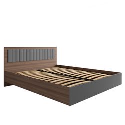 МС Роза Кровать 1600 Орех Франклин/Графит Скин, ДСВ Мебель