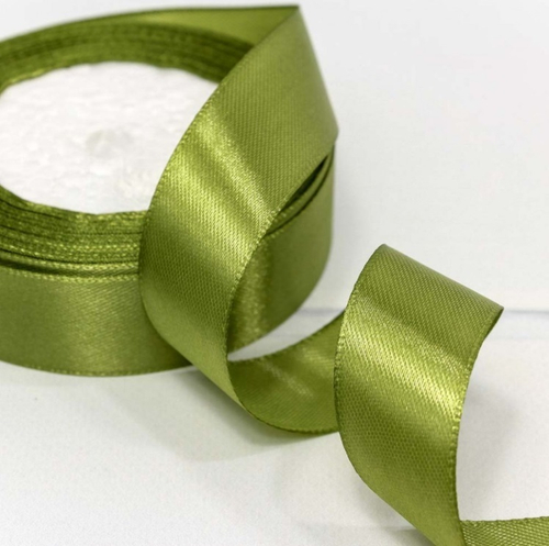 Лента Атласная Сатин 2,5 см Оливковая