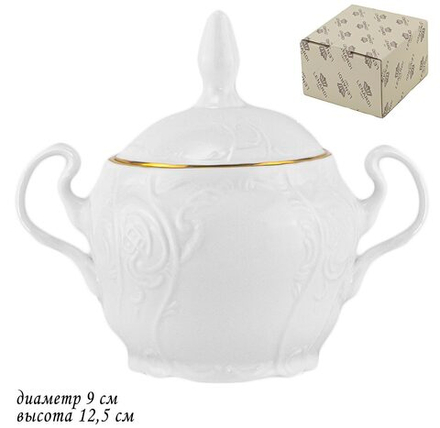 Lenardi 226-054 Сахарница с крышкой в MARIA GOLDпод.уп.(х24)Фарфор