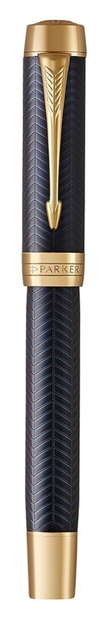 Перьевая ручка Parker Duofold Prestige Centennial, Blue Chevron GT Foutain Pen Fine 1931369, перо: F, цвет чернил: black, в подарочной упаковке.
