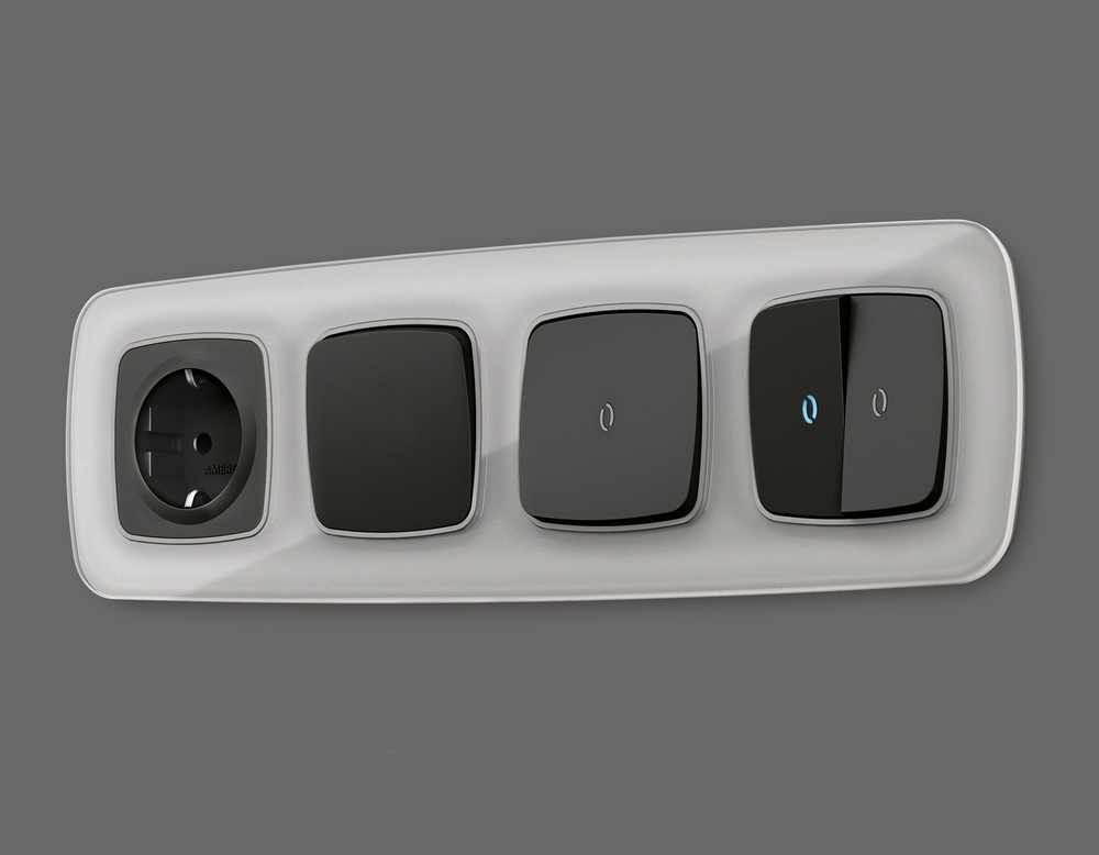 OP8020 Лицевая панель OMEGA (Черный матовый) для 1-кл выключателей с подсветкой QUANT