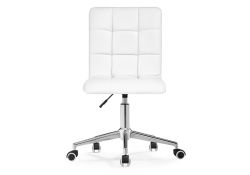 Компьютерное кресло Квадро экокожа белая / хром