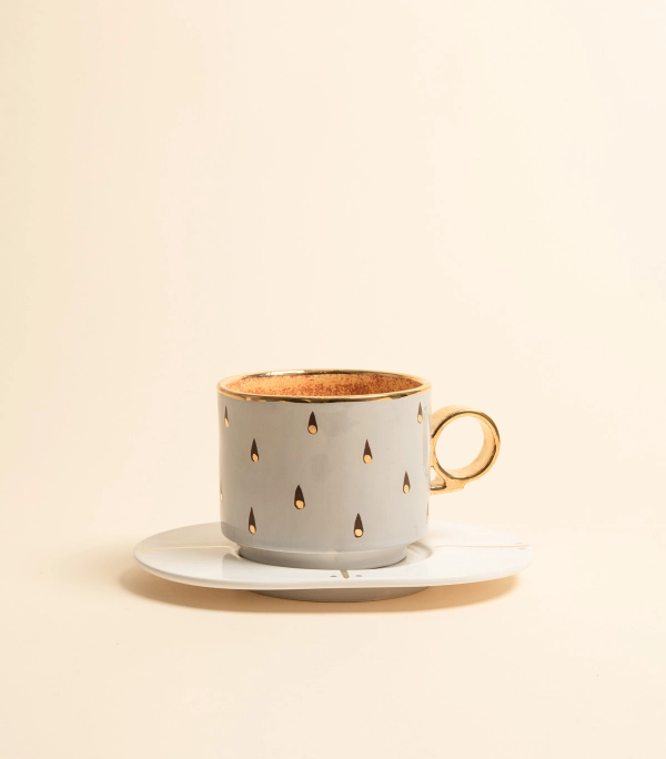 Чайная пара — Золотая серия, серый и белый | Мария Кеслер