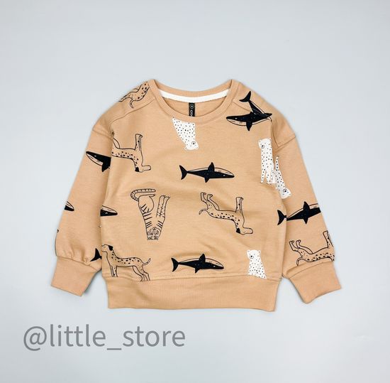 Свитшот из футера "Мир животных" итальянский песок