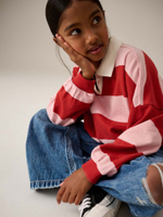 Толстовка с воротником для девочки Next V11-051, Красный, Розовый