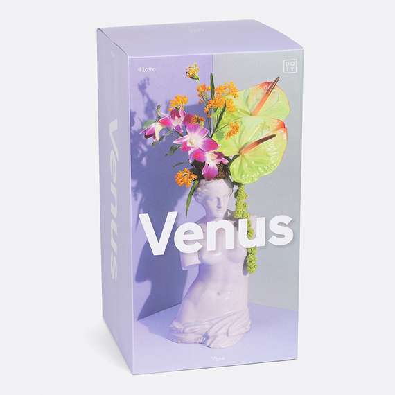 Ваза для цветов venus, 31 см, лиловая