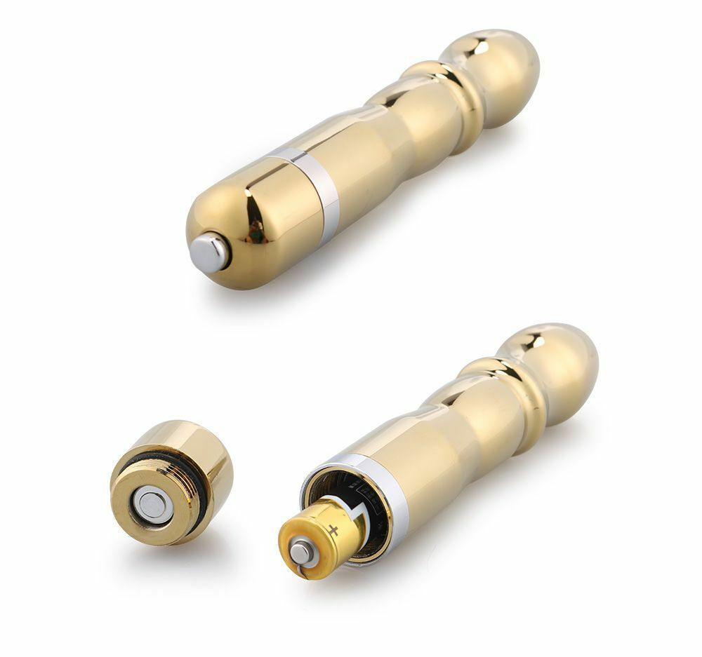 Классический золотистый вибратор-елочка Notabu - 12 см. (Цвет: золотистый)