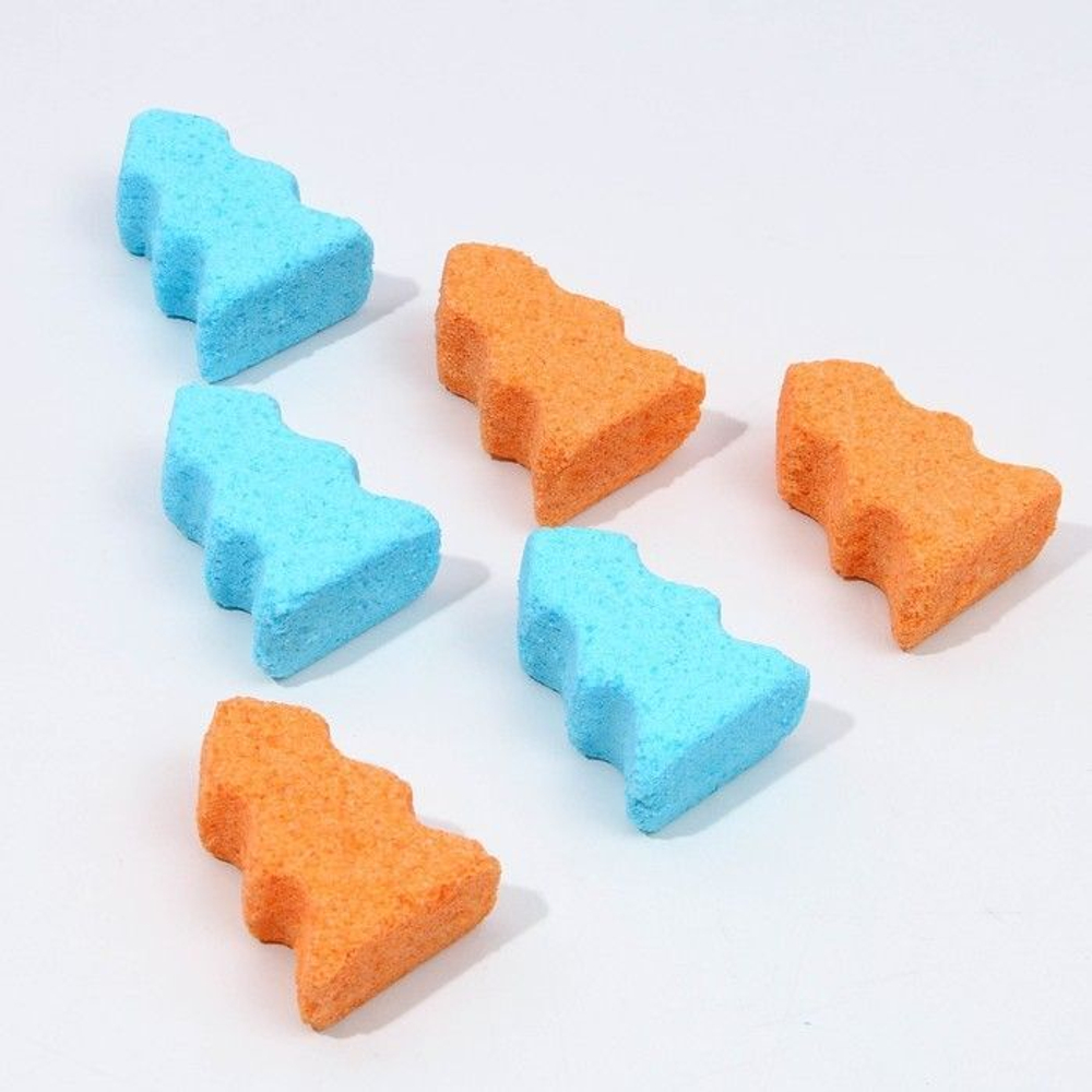 Набор из 6 фигурных бомбочек для ванны «Уютного года!» с ароматом мандарина