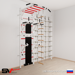Шведская стенка Sv Sport усиленная 6620 (Турник рукоход/Брусья/Стойка/Скамья/Лестница/Канатный лаз)
