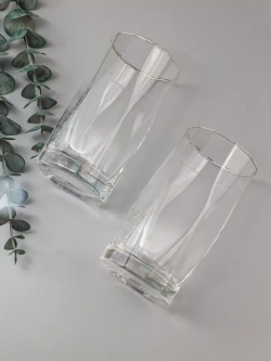 Набор изогнутых бокалов с золотой каймой, 6 шт. 450 мл