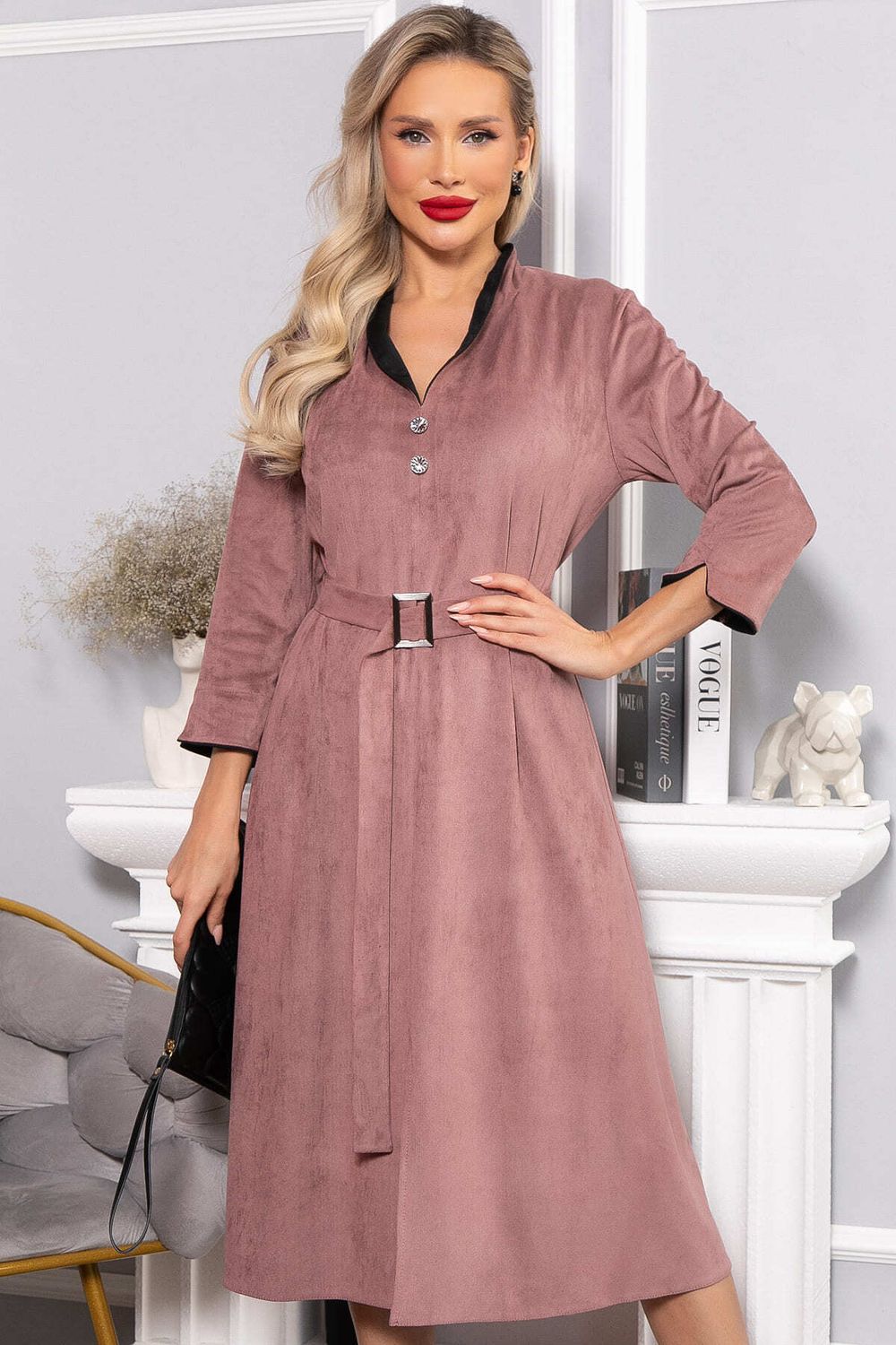 Платье замшевое Дарьяна НЬЮ (пыльная роза) П14651-18М LT Collection