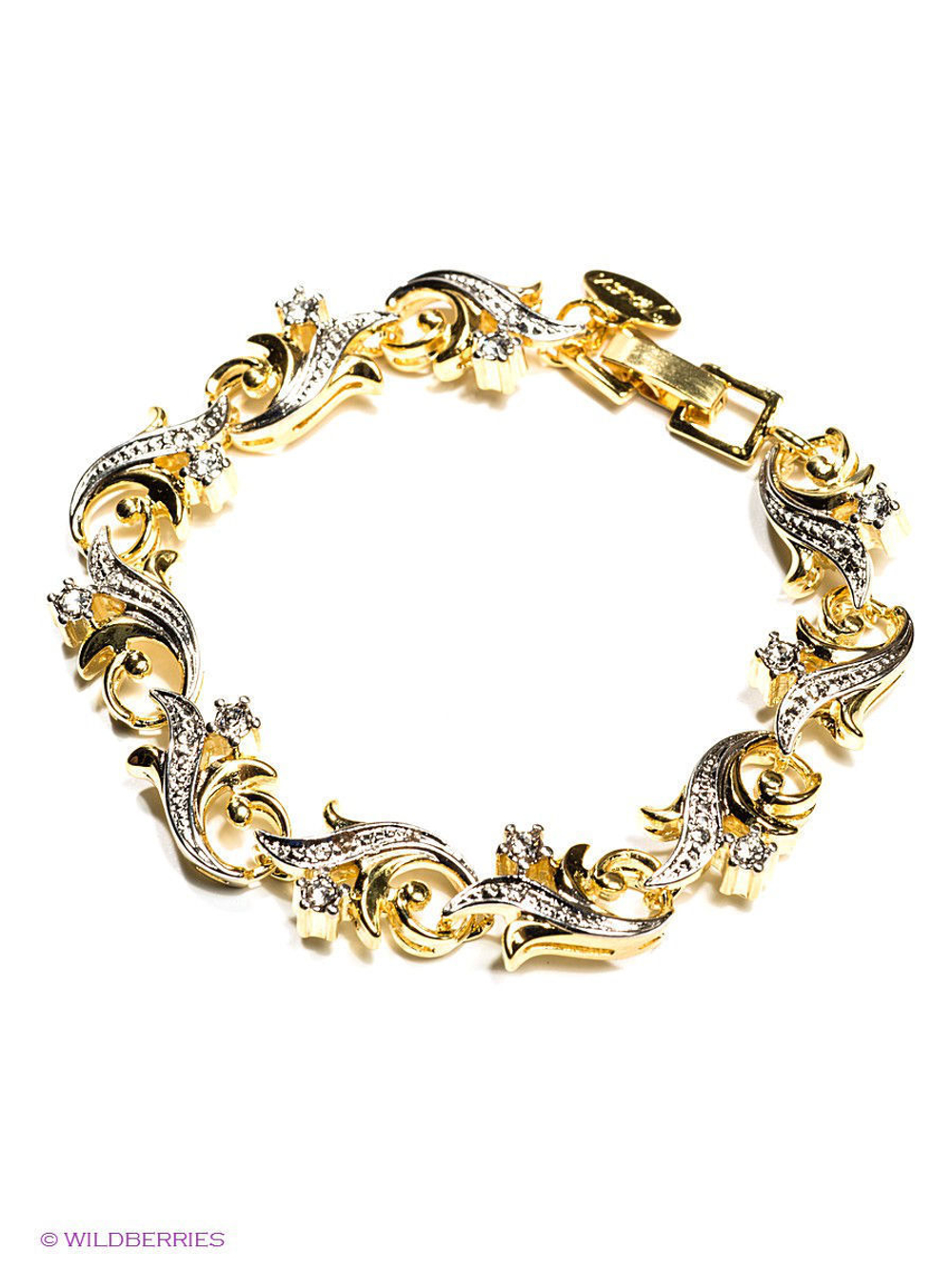 "Гипюр" браслет в золотом покрытии из коллекции "Ателье" от Jenavi с замком пряжка