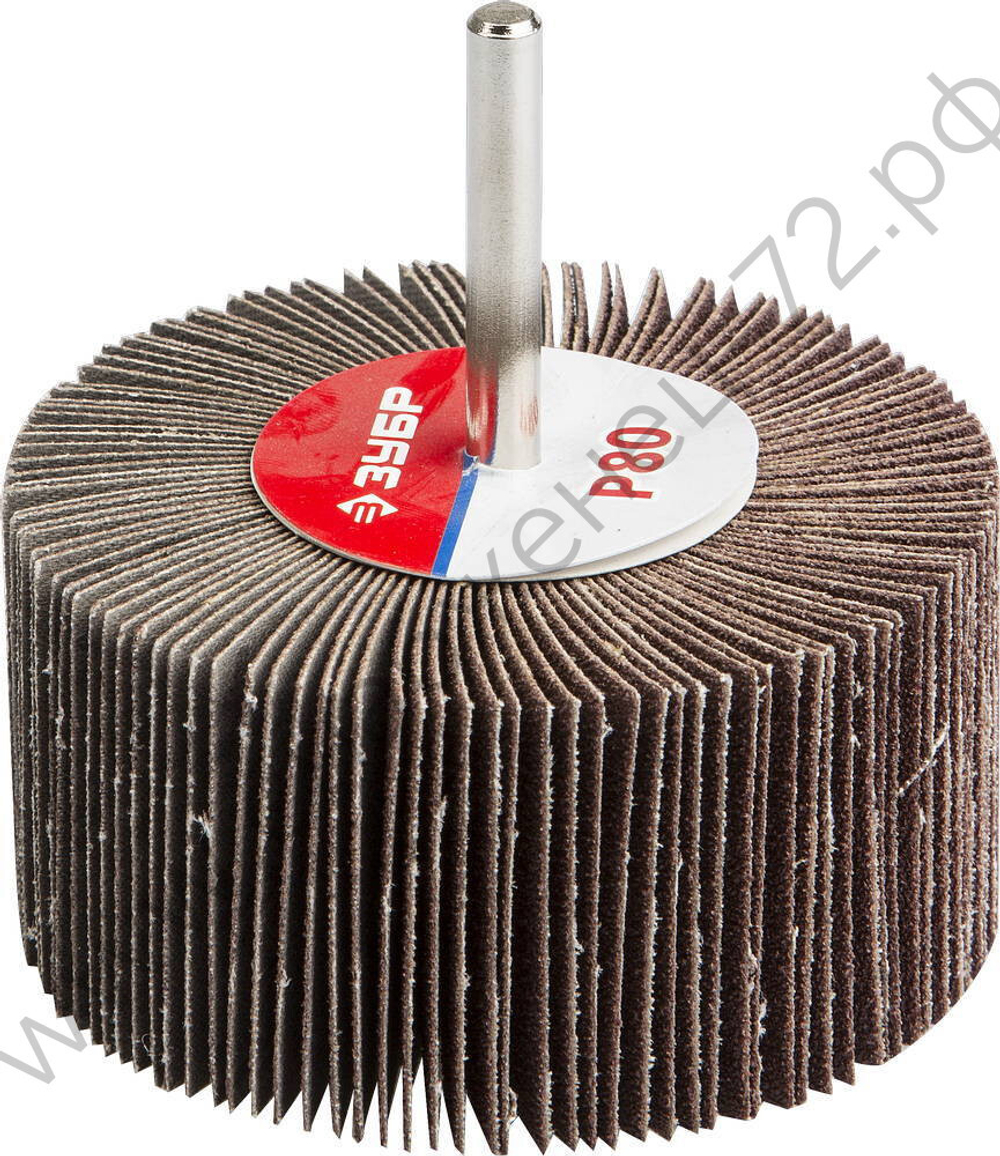 ЗУБР d 80 x 40 мм, P80, на шпильке d 6 мм, Круг шлифовальный лепестковый (36604-080)