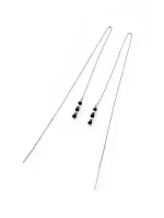 Серьги-протяжки Точка с агатом