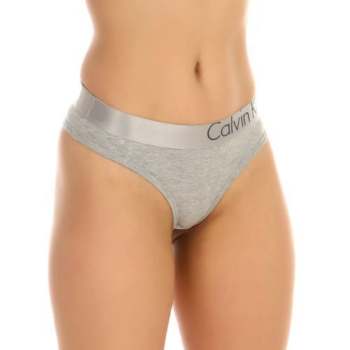 Женские трусы тонги серые Calvin Klein Women Steel Grey