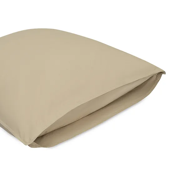 Набор наволочек из стираного перкаля бежево-серого цвета из коллекции essential, 70х70 см