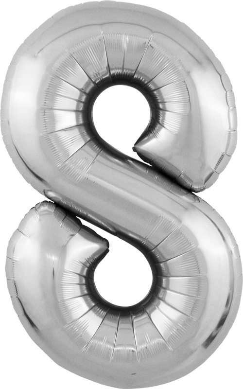 Ag 40 Цифра "8" Серебро Slim в упаковке / 1 шт